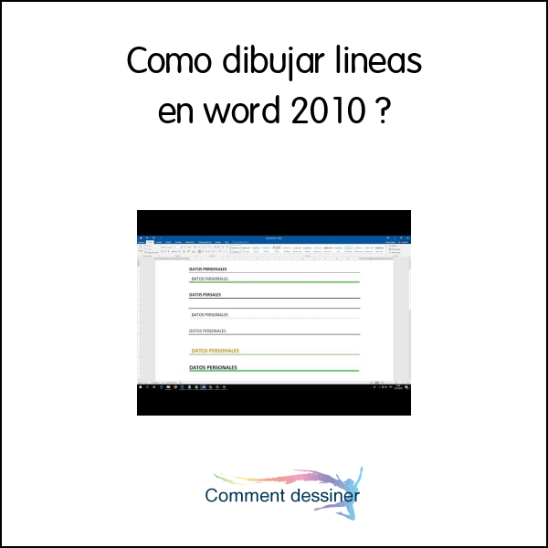 Como dibujar lineas en word 2010